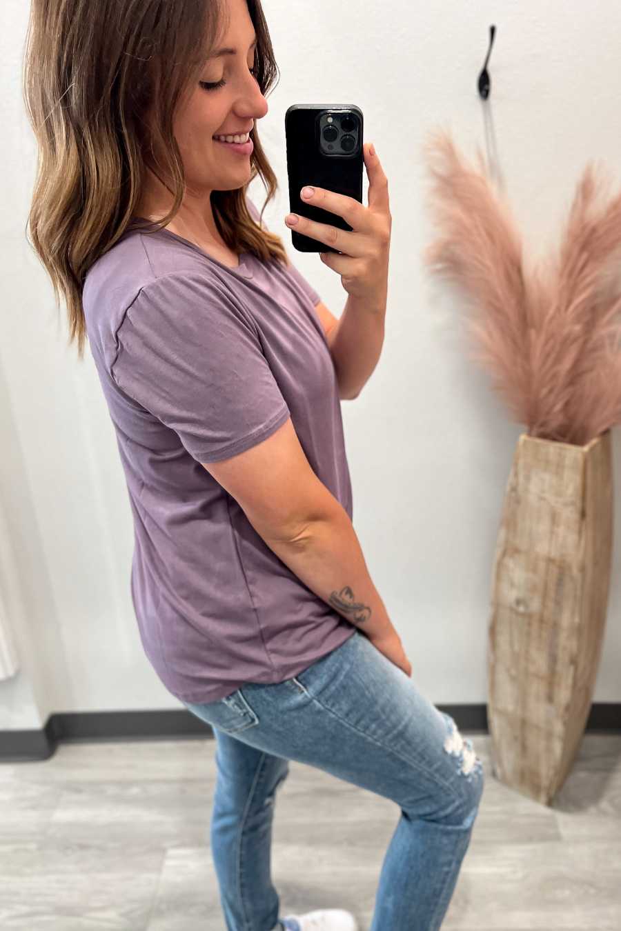 Short Sleeve Basic Tee- Lavender