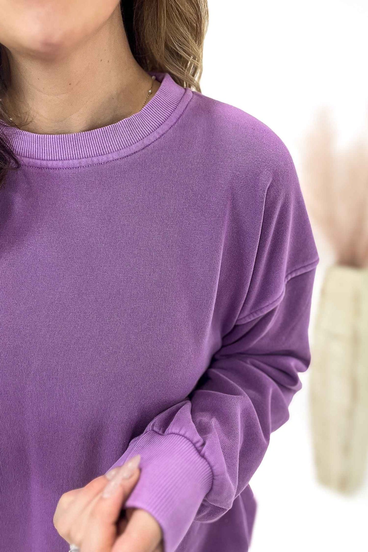 Soft Fleece Sweatshirt- Purple