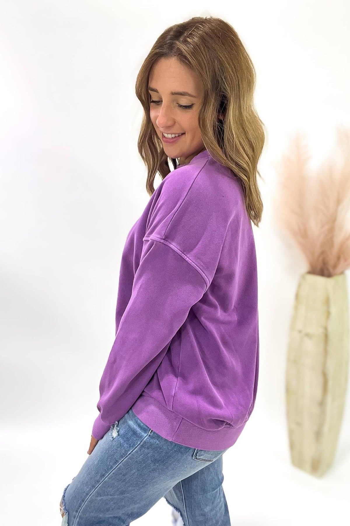 Soft Fleece Sweatshirt- Purple