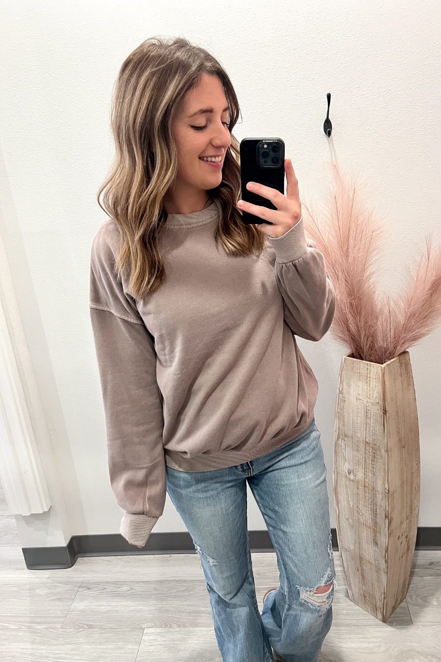 Soft Fleece Sweatshirt- Mocha