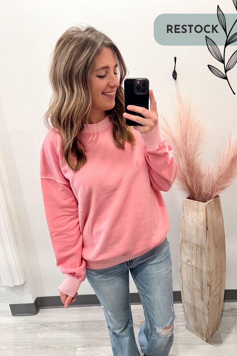 Soft Fleece Sweatshirt- Pink