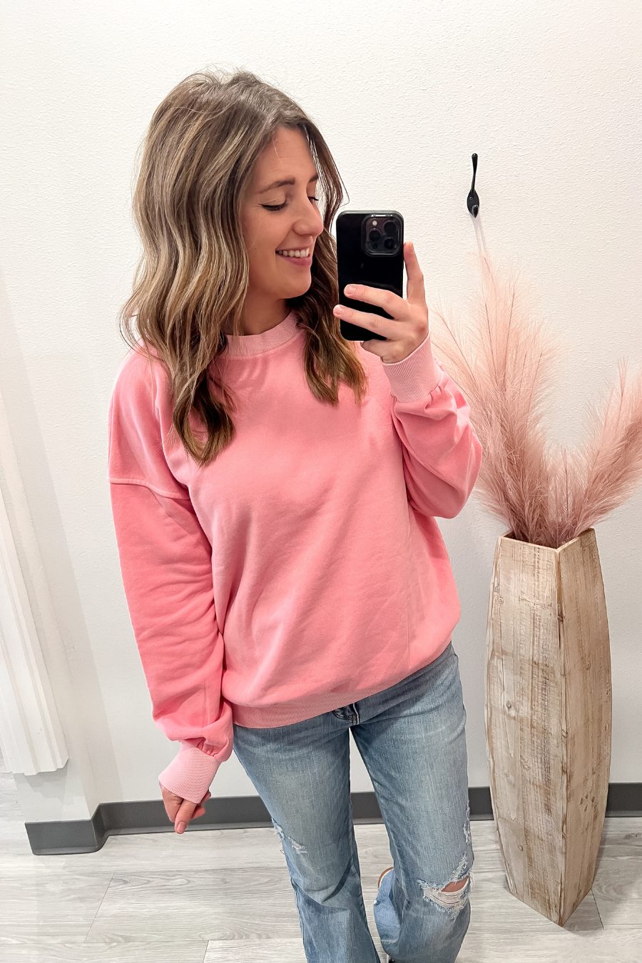 Soft Fleece Sweatshirt- Pink