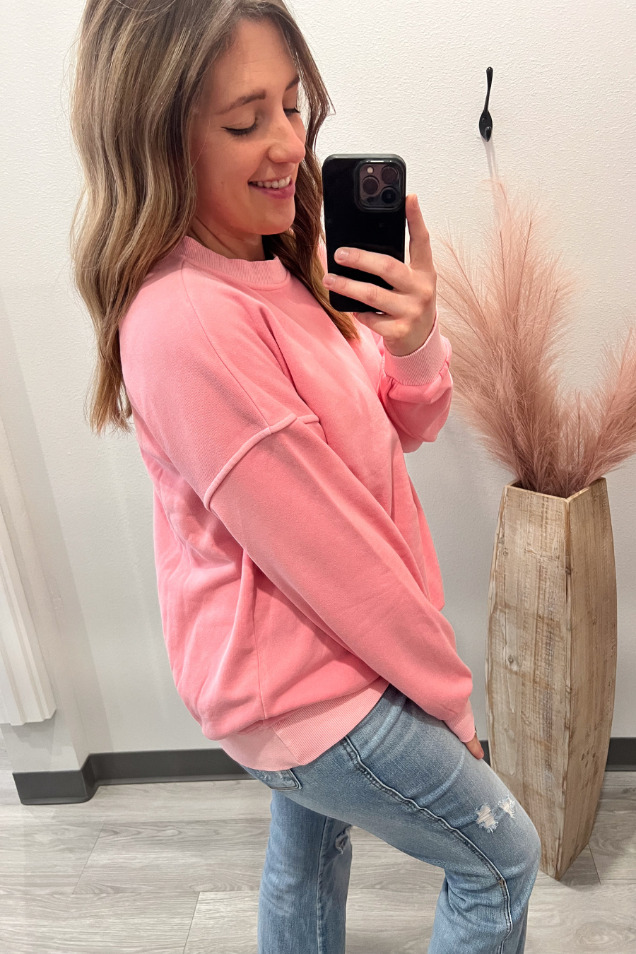 Soft Fleece Sweatshirt- Pink