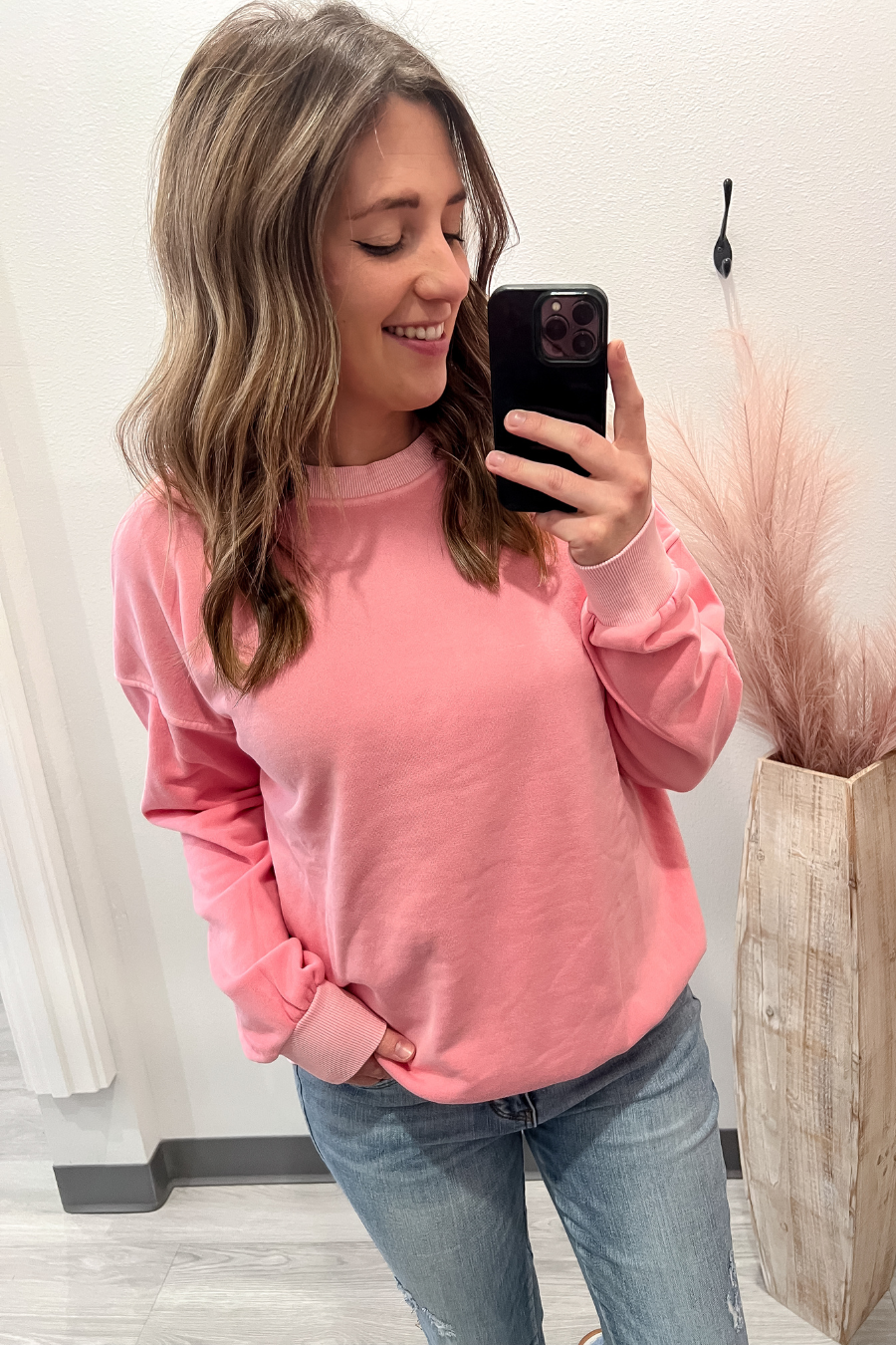 Soft Fleece Sweatshirt- Pink