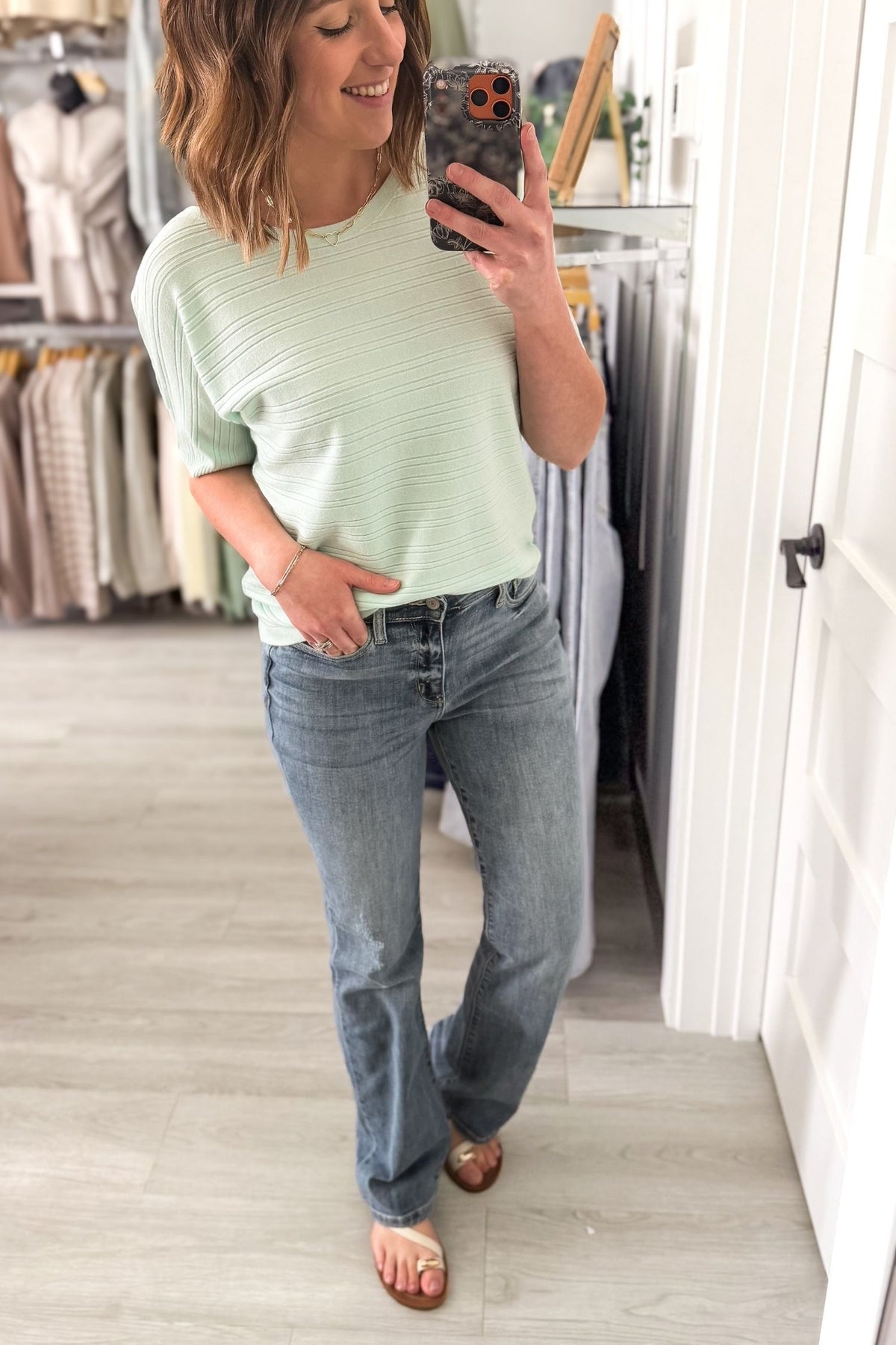 Soft Mint Ribbed Tee