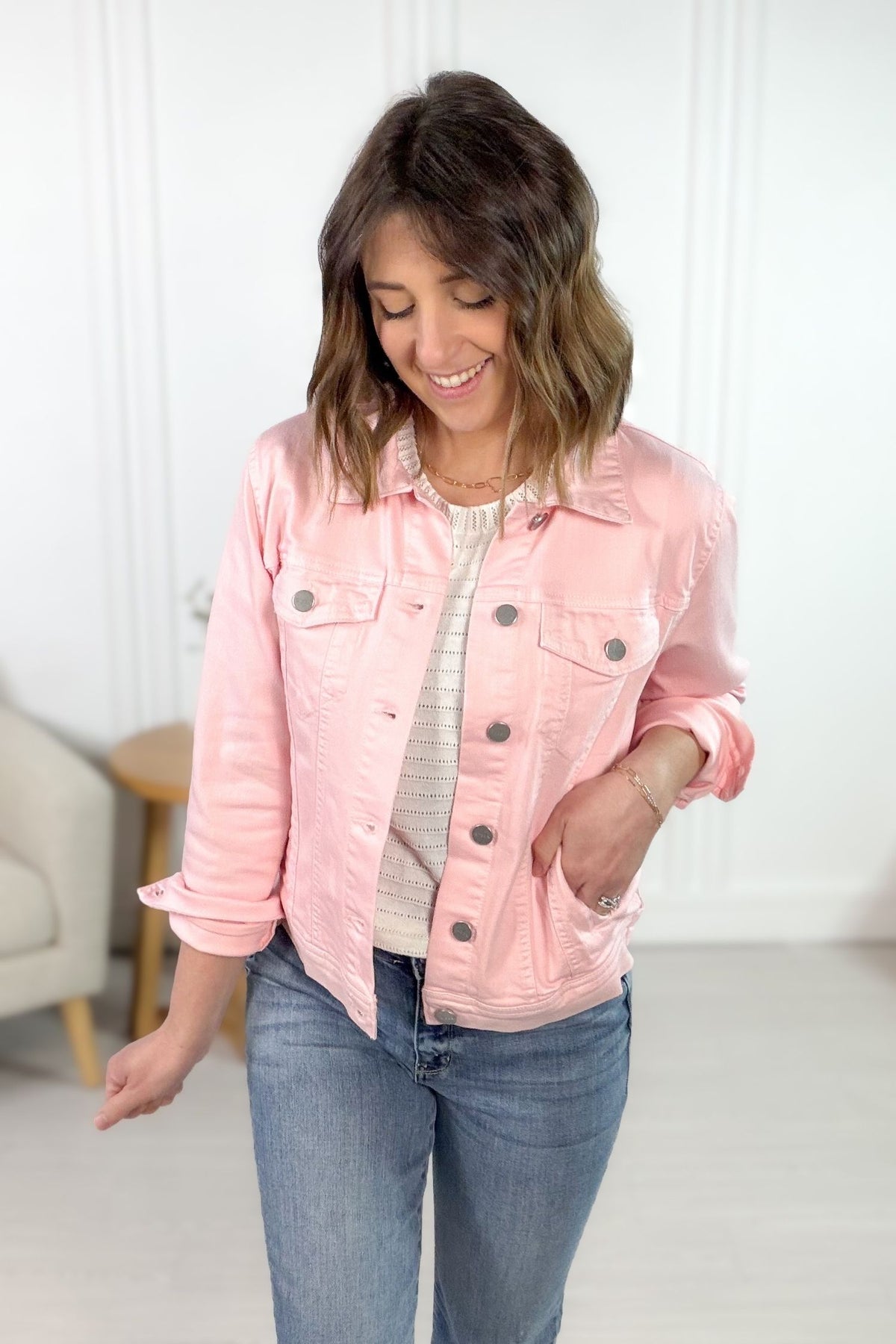 Soft Pink Vintage Wash Jacket