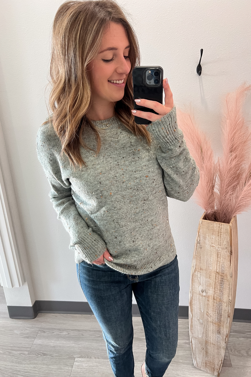 Sprinkles Yarn Sweater- Jade