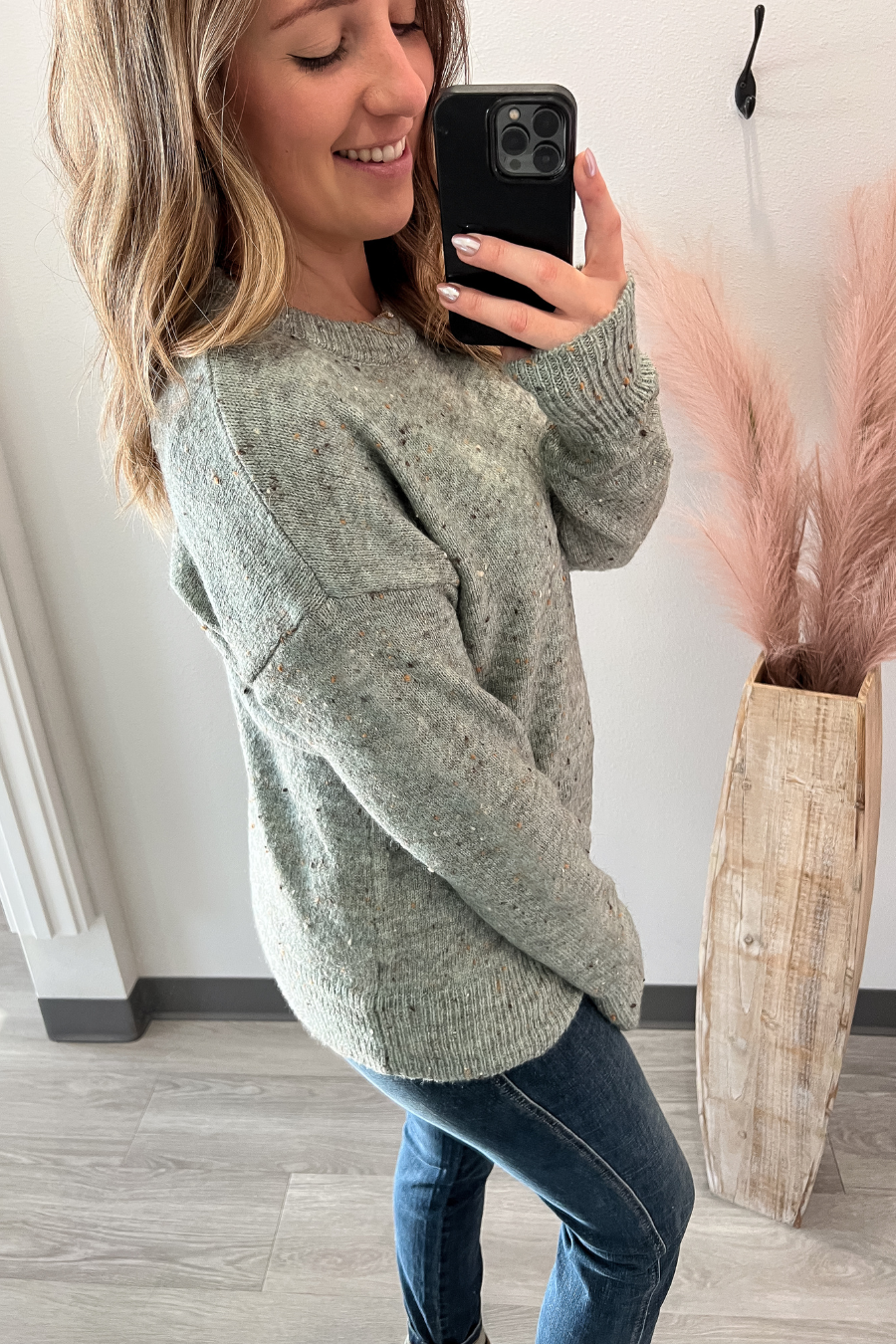 Sprinkles Yarn Sweater- Jade