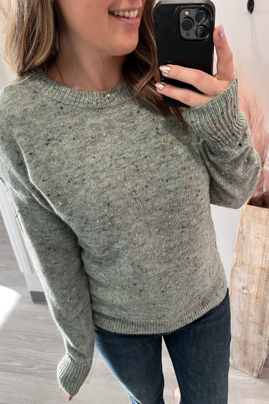 Sprinkles Yarn Sweater- Jade