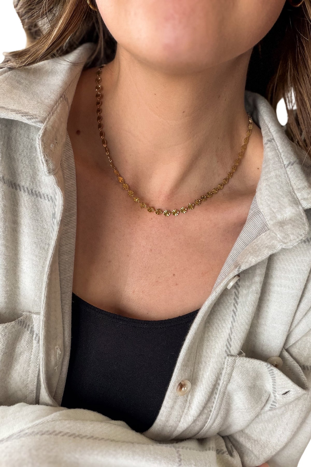 Sunburst Chain Necklace | 18k gold plated