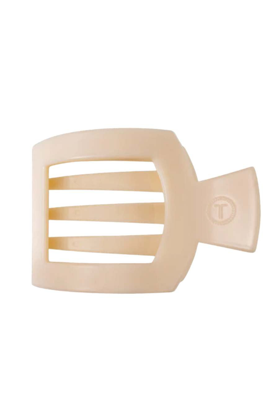 TELETIES- Square Flat Hair Clip- Almond Beige