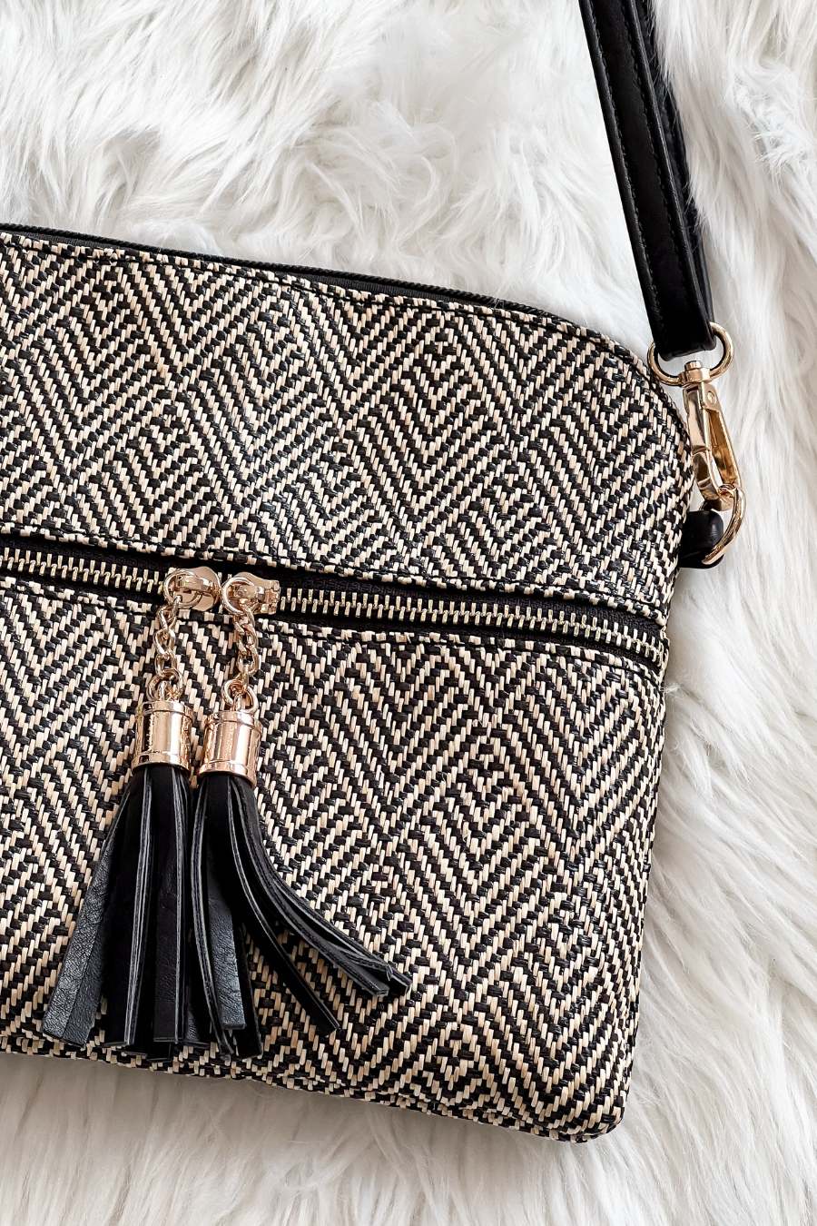 Tara Crossbody- Black/Tan