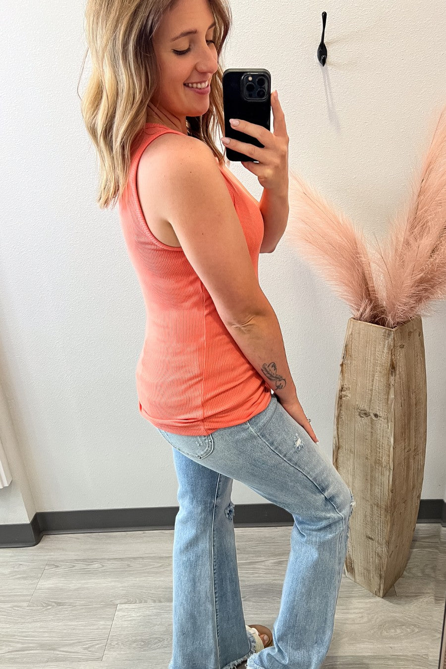 Tara Ribbed Coral Tank