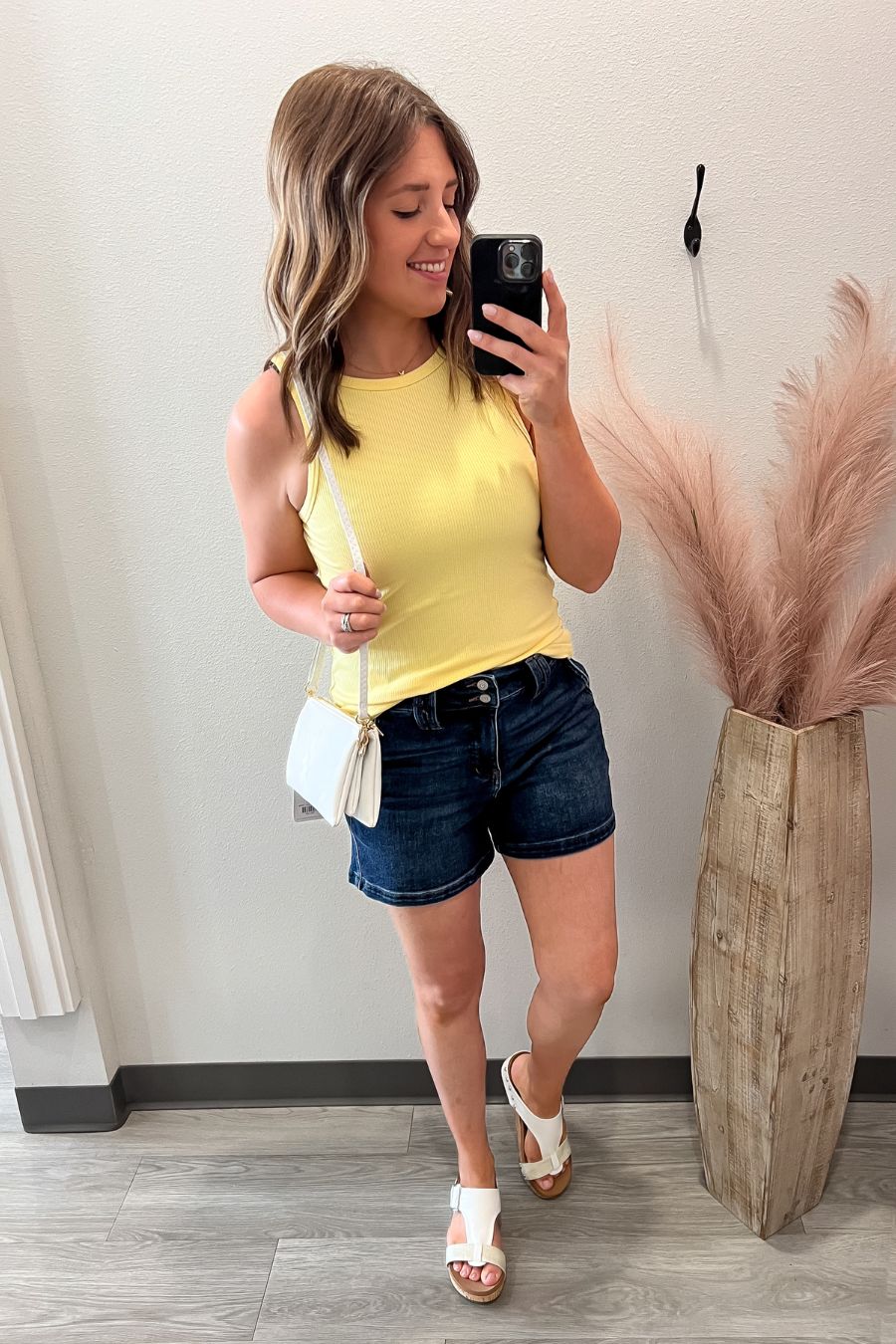 Tara Ribbed Yellow Tank