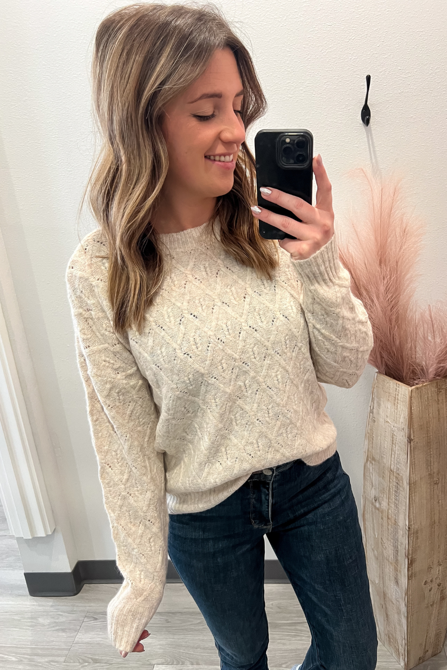 Textured Champagne Sweater