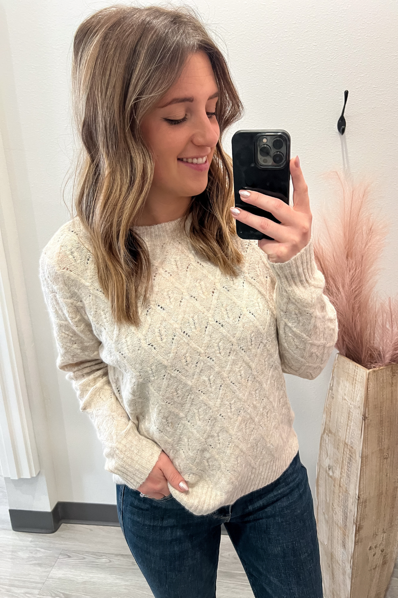 Textured Champagne Sweater