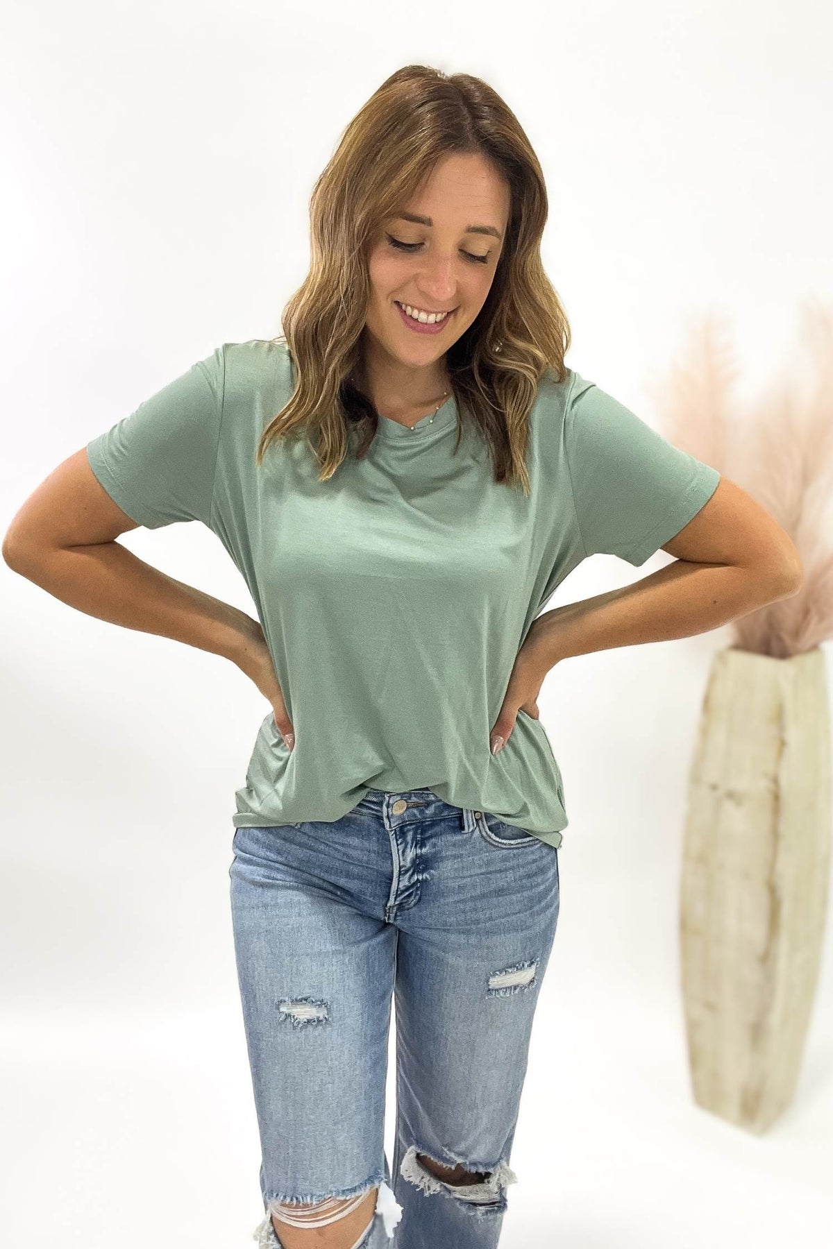 The Best Basic Short Sleeve Moss Tee