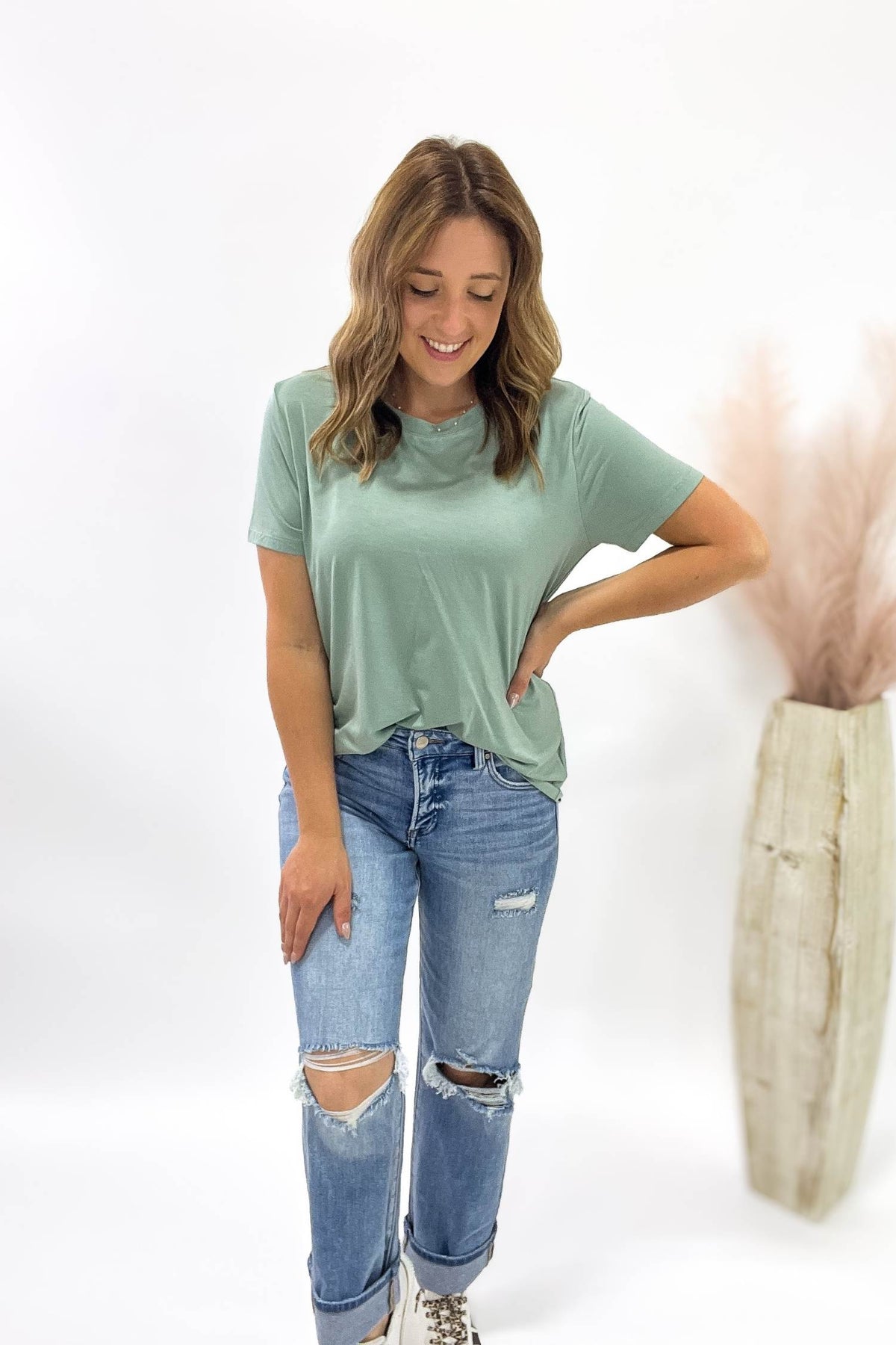 The Best Basic Short Sleeve Moss Tee