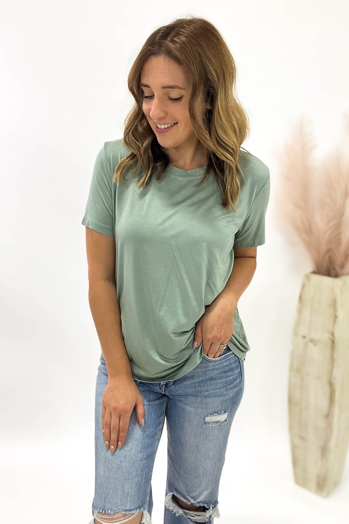 The Best Basic Short Sleeve Moss Tee