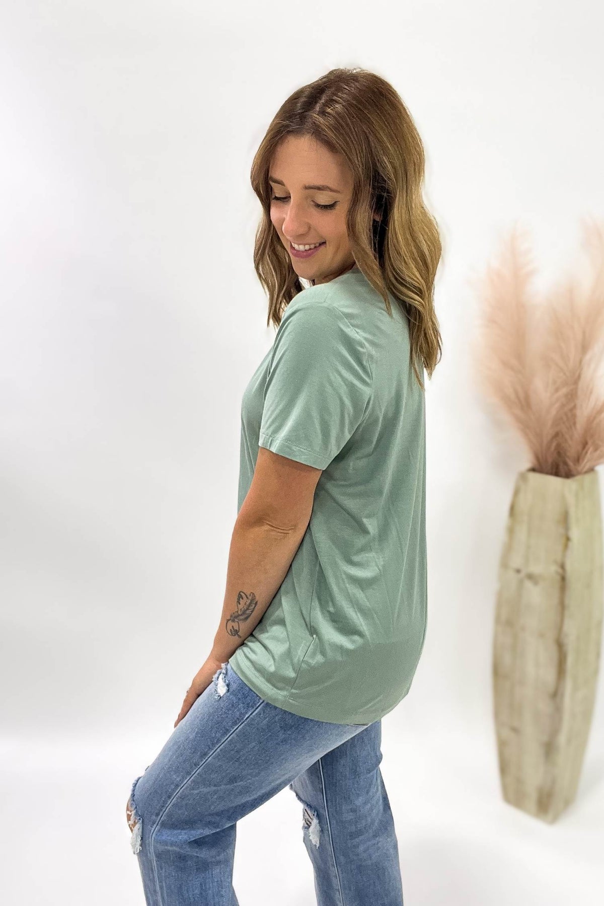 The Best Basic Short Sleeve Moss Tee