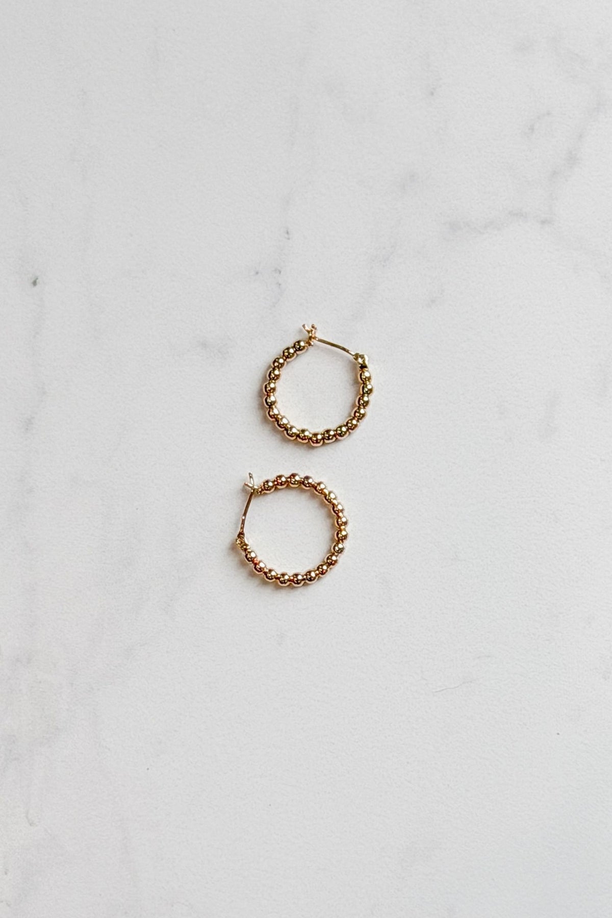 18K Gold Plated Textured Hoop Earrings - 20mm Hypoallergenic Hoops