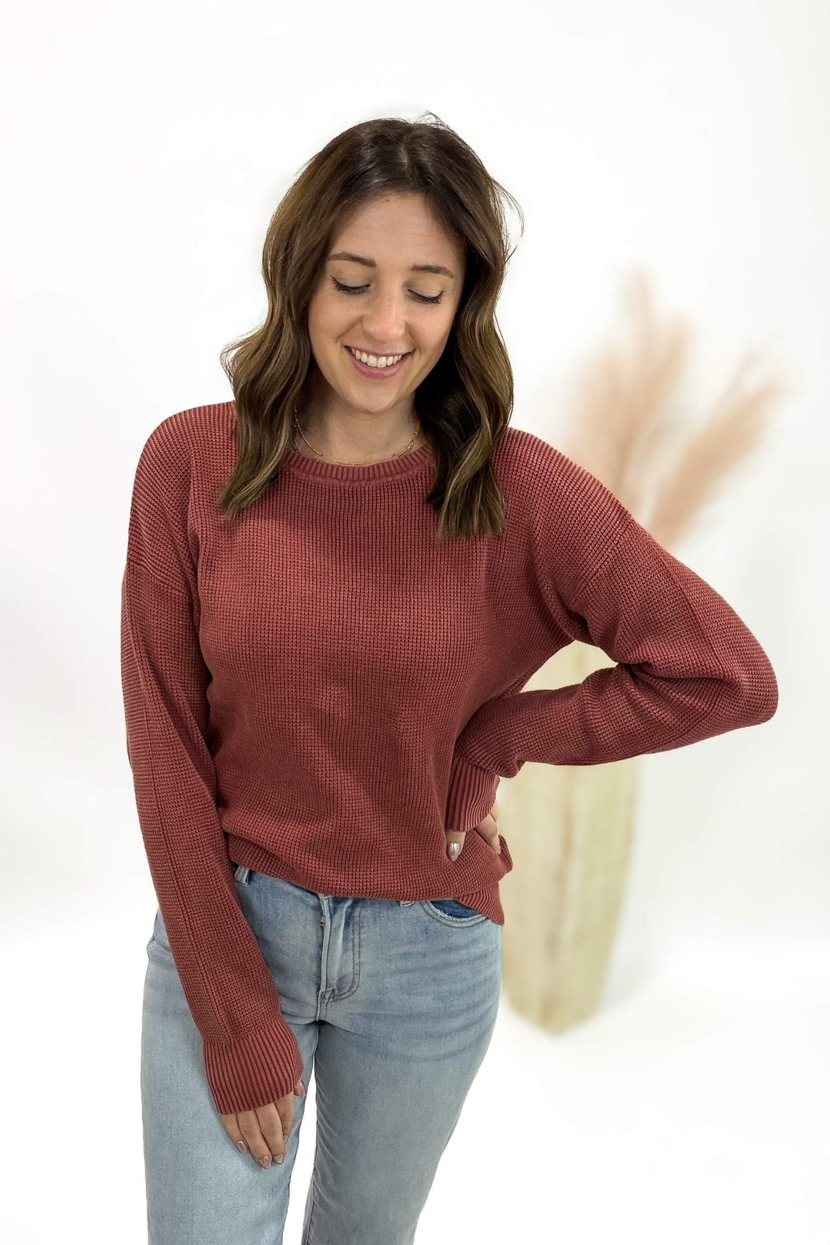 Washed Yarn Rust Sweater