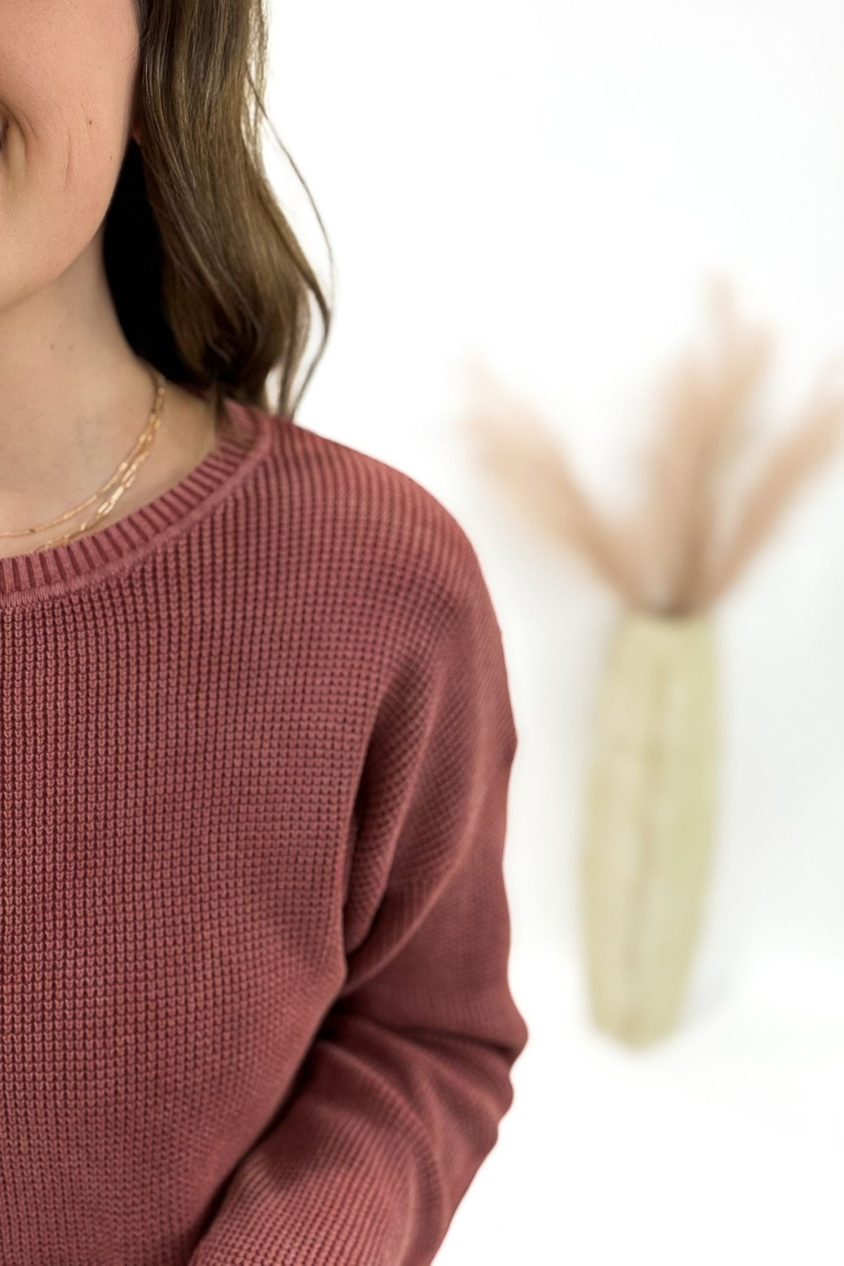Washed Yarn Rust Sweater