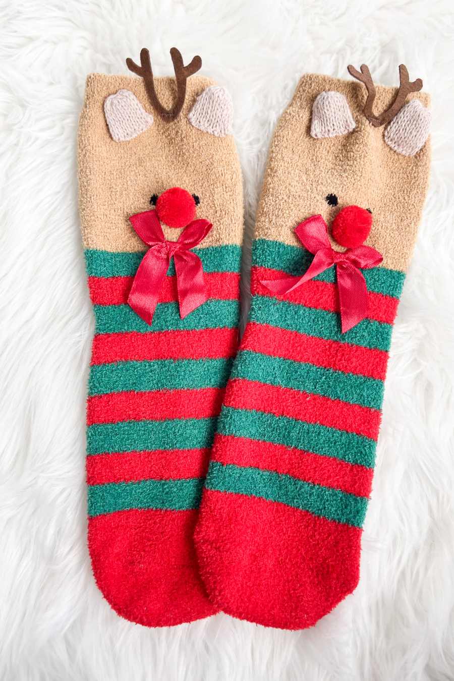 Women's Reindeer Fuzzy Socks