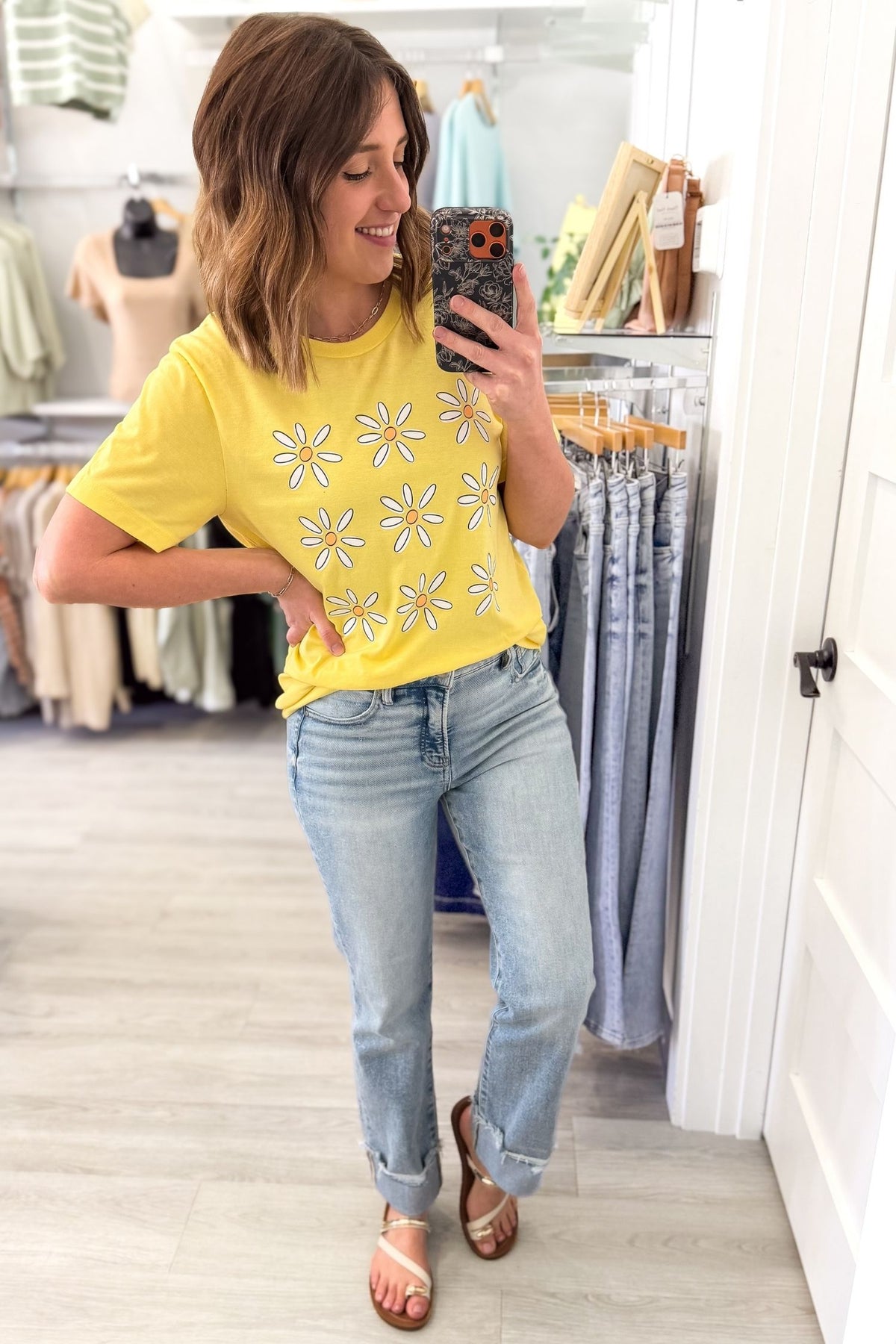 Yellow Daisy Flower Graphic Tee