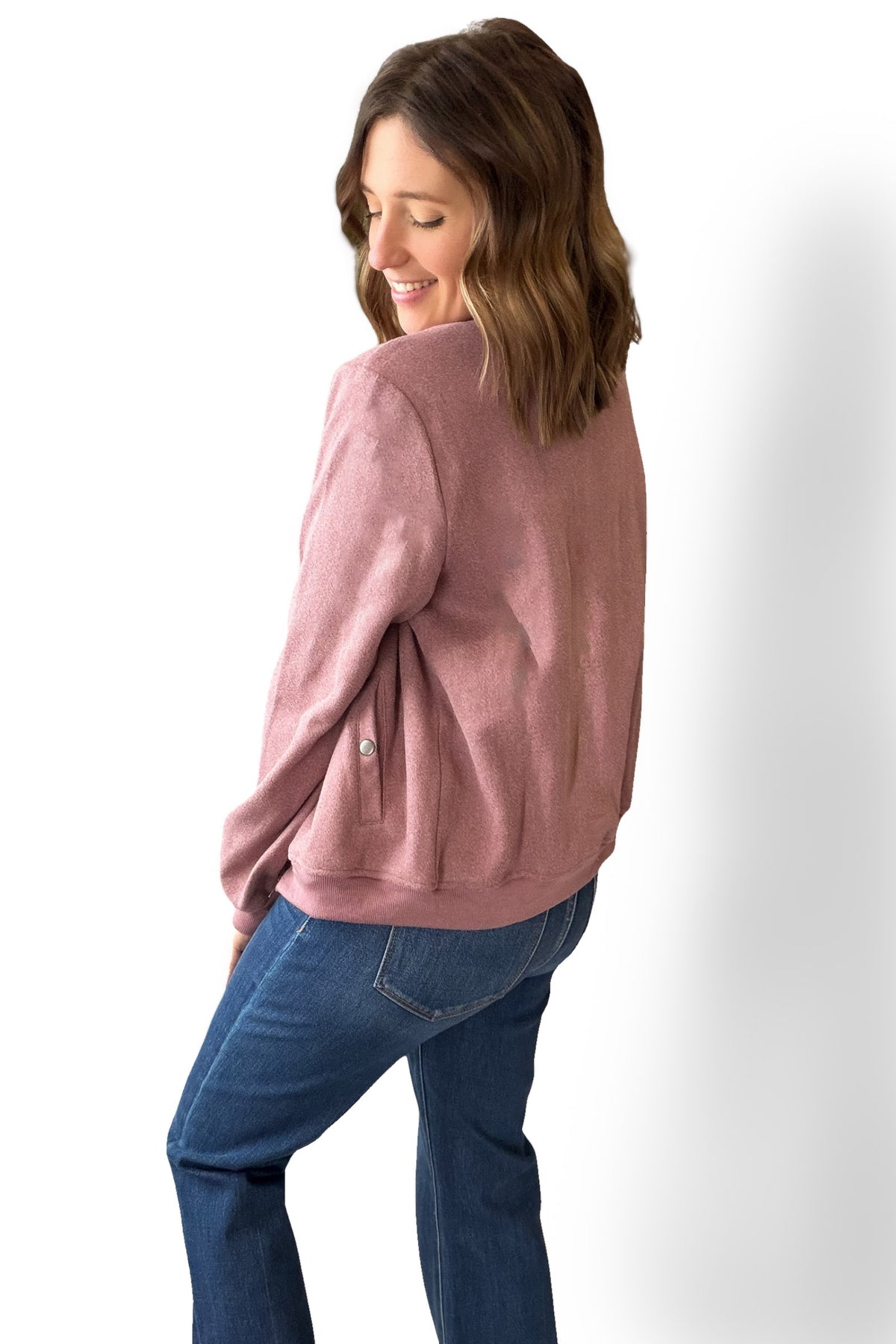 Zip Front Mauve Jacket