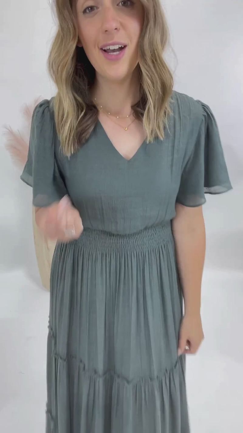 Fit Video or Willow Smocked Maxi Dress