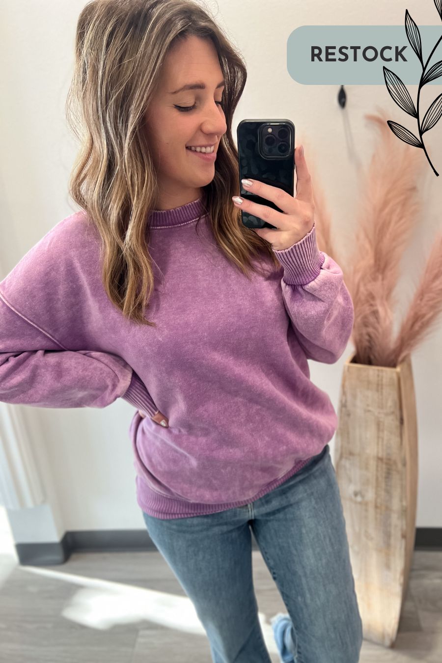 Soft Fleece Sweatshirt- Pink