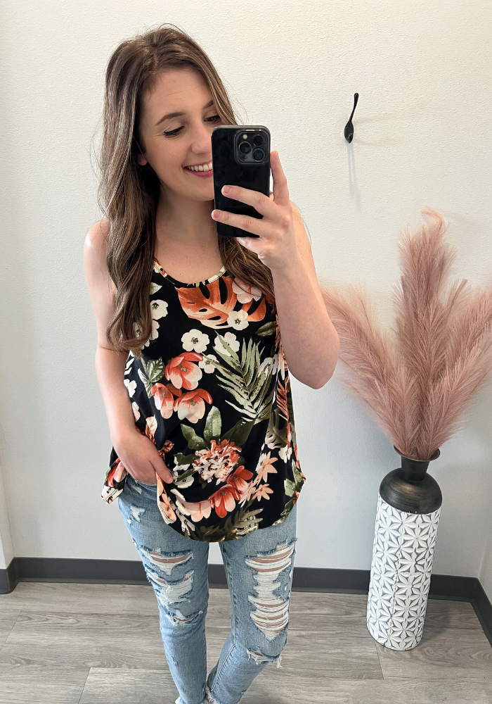 Floral Tank - Lot21 Boutique 