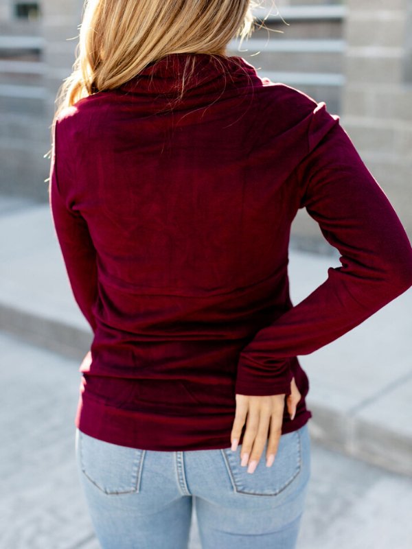 Ampersand Ave- Wine Cowlneck (XS-3XL) - Lot21 Boutique