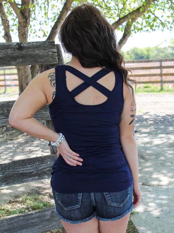 Helping Hand Criss Cross Back Tank - Lot21 Boutique