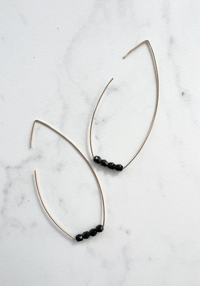 Hoops with Black Bead Earrings - Lot21 Boutique