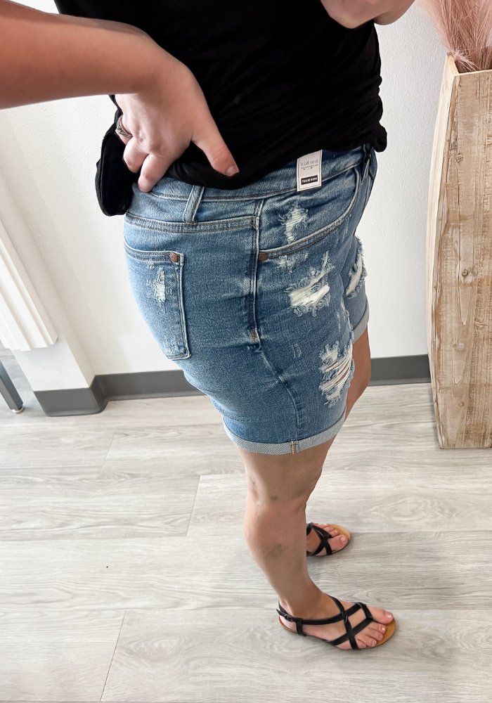 Judy Blue High Waisted Distressed Shorts - Lot21 Boutique