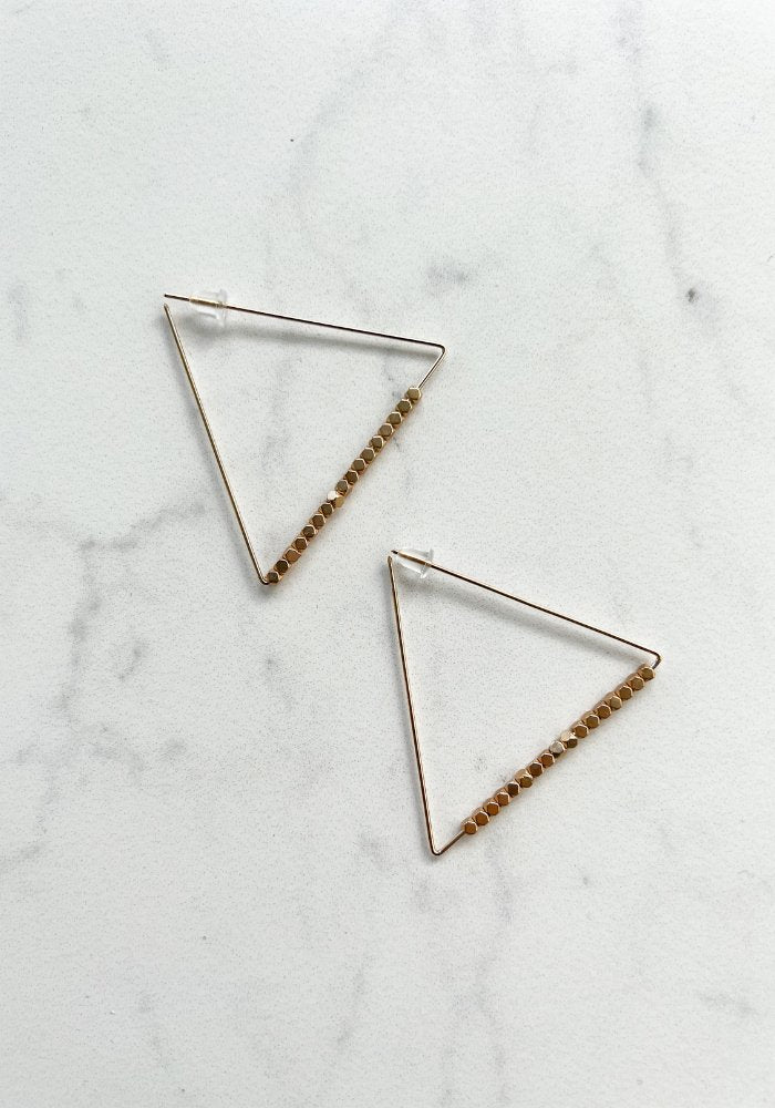 Large Triangle Hoop Earrings - Lot21 Boutique