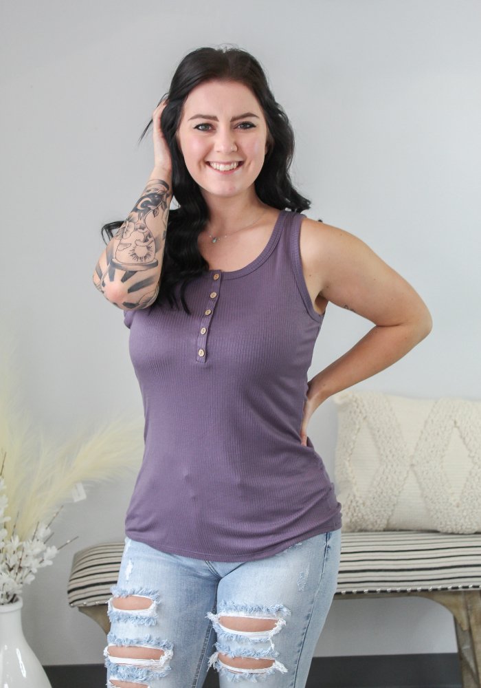 On A Second Thought Henley Tank - Lot21 Boutique