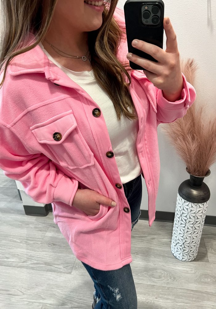 Pink Button Down Jacket - Lot21 Boutique