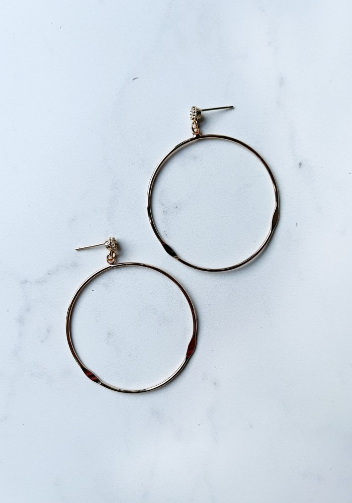 Round CZ Timeless Hoop Earrings - Lot21 Boutique