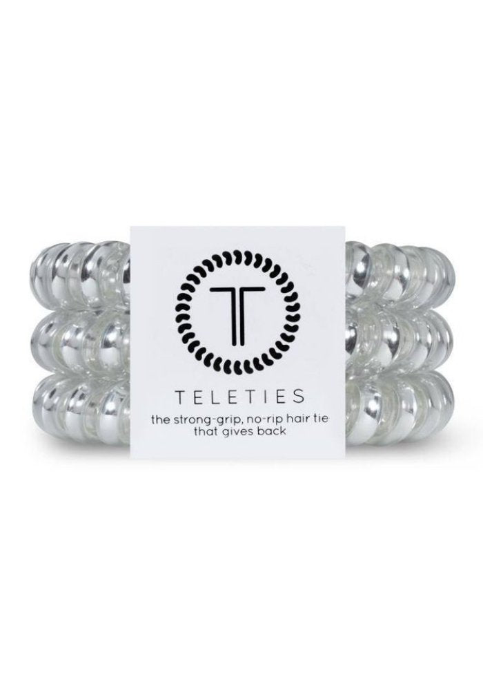 TELETIES Electric Silver Hairtie- Large - Lot21 Boutique