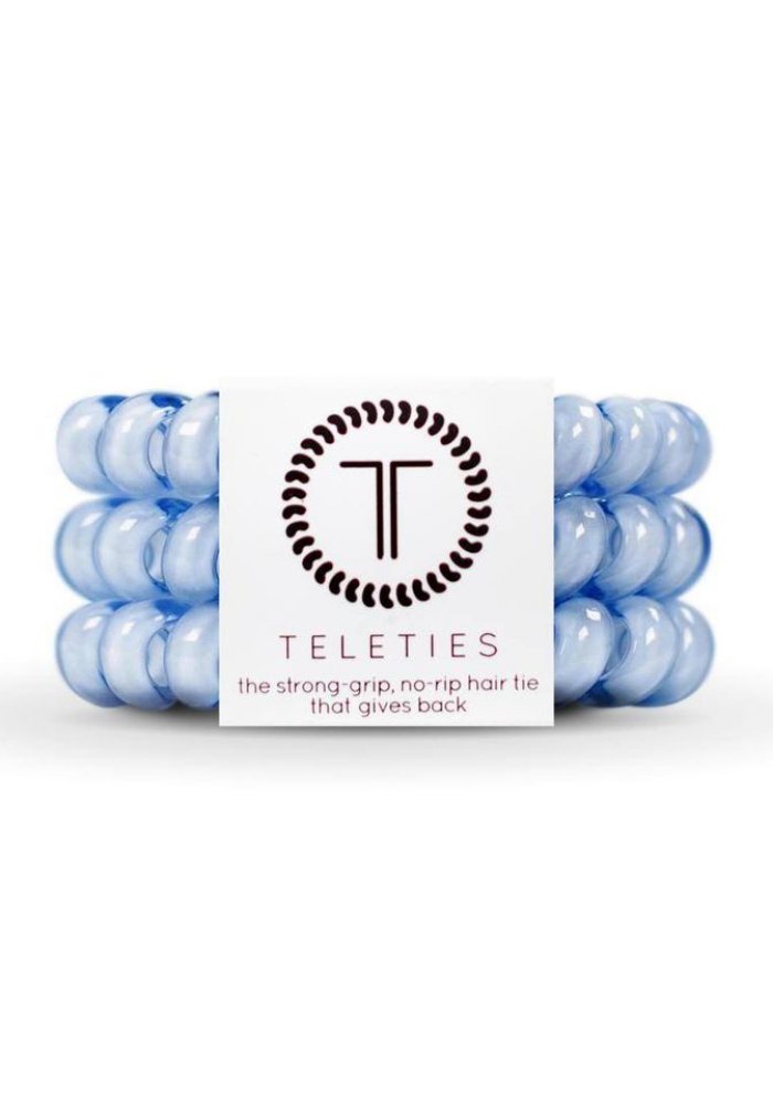 TELETIES Washed Denim Hairtie- Large - Lot21 Boutique